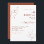 Invitación Guión moderno de terracota Botánico 60 cumpleaños<br><div class="desc">¡No es tu típica celebración de cumpleaños número 60! Haga una impresión a sus huéspedes con esta moderna invitación botánica de 60 años de la escritura Naranja Terracotta Burnt. El impresionante arte de la línea es a la vez delicado e intrincado, la combinación perfecta de elegante y elegante que hará...</div>