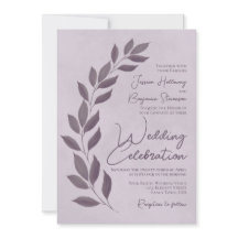 Guión moderno Dusty Purple Heather deja al Boda