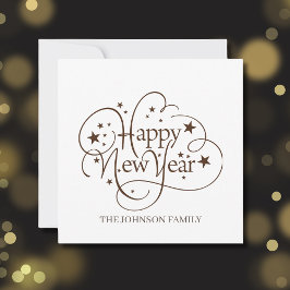 Invitación Guión moderno elegante de Feliz Año Nuevo