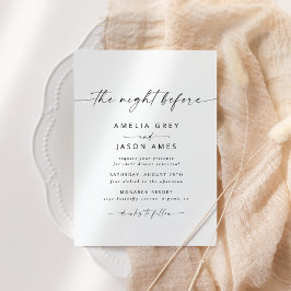 Invitación Guión moderno elegante La noche antes de la invita