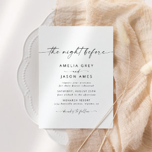 Invitación Guión moderno elegante La noche antes de la invita