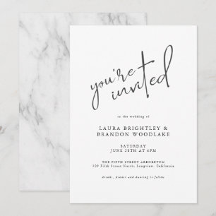 Invitación Guión moderno estás invitado a nuestra boda