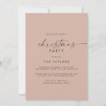 Invitación Guión moderno | Fiesta de Navidades de Salmon<br><div class="desc">Esta moderna tarjeta de invitación a la fiesta de Navidades de salmón es perfecta para un evento vacacional minimalista. El sencillo diseño rosa naranja presenta una tipografía de letras industriales única con un estilo boho moderno. Personalizable de cualquier color.</div>