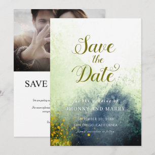 Invitación Guión moderno Foto Personalizado Guardar las tar