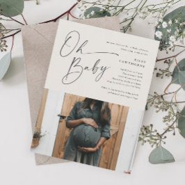 Invitación Guión moderno Género Neutral Foto Baby Shower