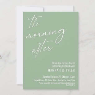 Invitación Guion Moderno La Mañana Después de Brunch Verde Sa