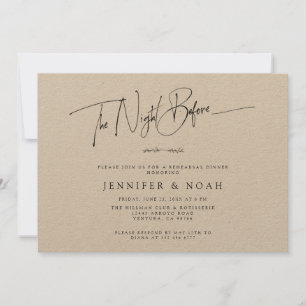 Invitación Guión moderno La noche antes de la cena de ensayo