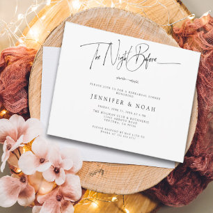 Invitación Guión moderno La noche antes de la cena de ensayo