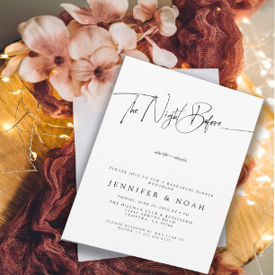 Invitación Guión moderno La noche antes de la cena de ensayo