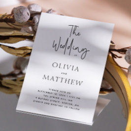 Invitación Guion moderno minimalista boda + detalles QR