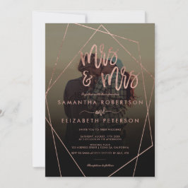 Invitación Guión moderno mrs terrario foto boda lesbiana