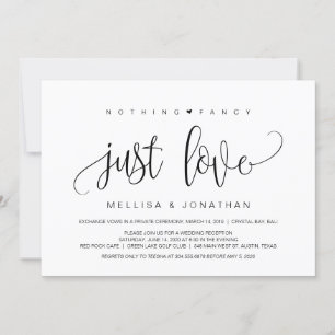Invitación Guión moderno, negro, fuga de novios
