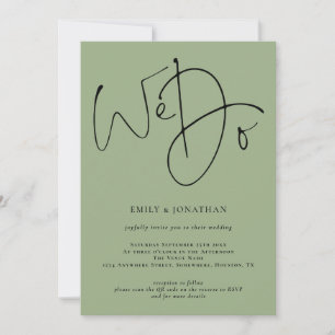 Invitación Guion Moderno Nosotros Hacemos Código QR Verde Sal