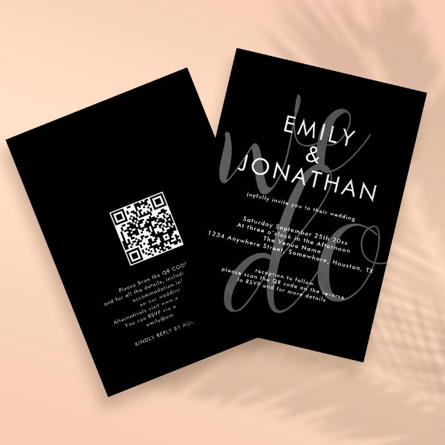 Invitación Guion Moderno Nosotros Hacemos Superponer Código Q (Subido por el creador)