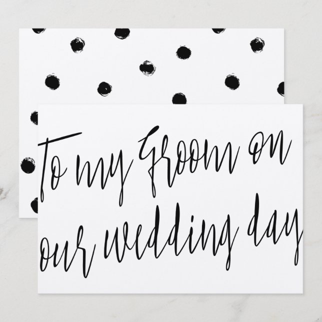 Invitación Guión moderno Para mi novio en nuestro día de boda (Anverso / Reverso)