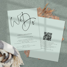 Guión moderno que hacemos Boda de código QR Mint