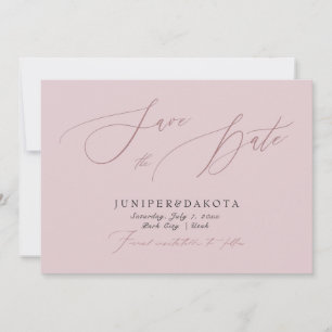 Invitación Guión moderno Rosa de PixDezines Guardar la fecha