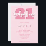 Invitación Guión moderno rosado de moda Cumpleaños 21<br><div class="desc">Invitación de cumpleaños 21 del Pastel Pink Moderno. Minimalista diseño de plantillas de invitación de 21 años con un elegante tipo de letra de guión caligráfico.</div>