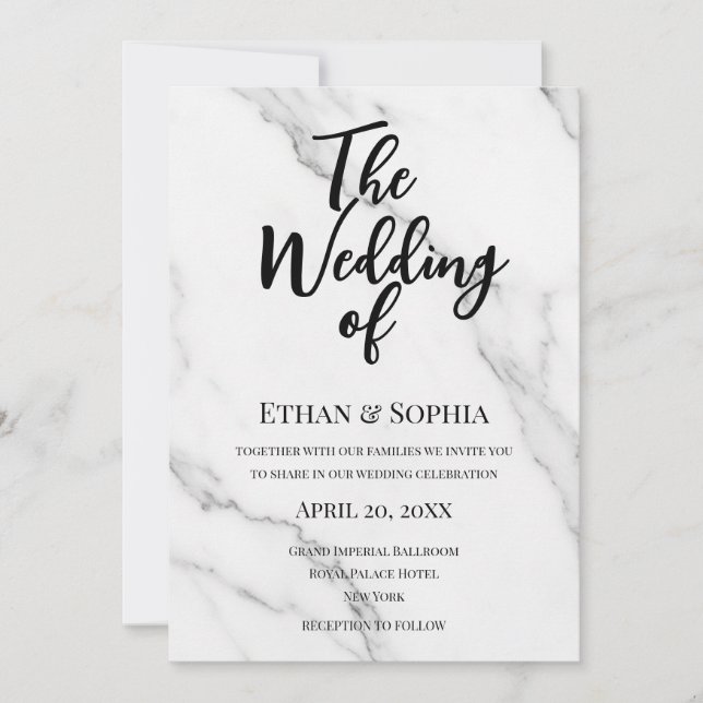 Invitación Guión moderno Te invitamos a nuestra boda (Anverso)