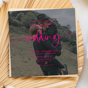 Invitación Guión moderno y elegante para el boda de fotos en 