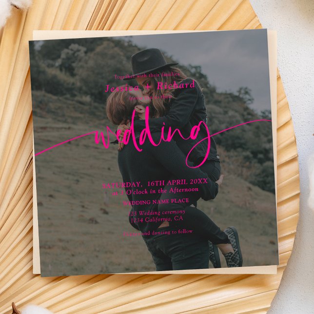 Invitación Guión moderno y elegante para el boda de fotos en  (Subido por el creador)