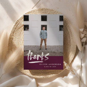 Invitación Guión morado de graduación 3 foto gracias