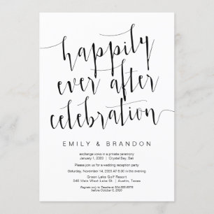Invitación Guión negro moderno editable, fuga de novios