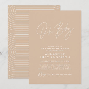 Invitación Guión para la ducha de bebé estilo moderno elegant