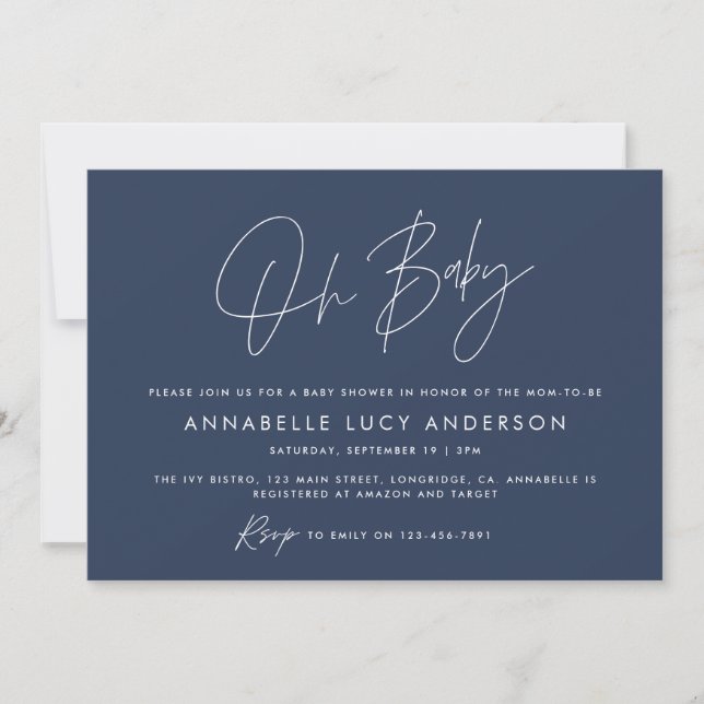 Invitación Guión para la ducha de bebé foto moderna de boho a (Anverso)