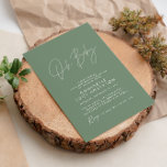 Invitación Guión para la ducha de bebé sándwich moderno verde<br><div class="desc">Guión para la ducha de bebé diseño moderno de invitación de fiesta elegante verde sabio. Diseño perfecto y neutral en cuanto a género. Perfecto coordinación otoño,  otoño invierno diseño de ducha para bebés.</div>