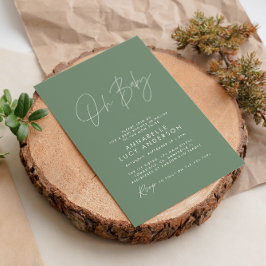 Invitación Guión para la ducha de bebé sándwich moderno verde