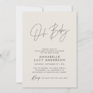 Invitación Guión para la ducha moderna y elegante