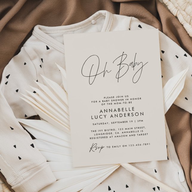 Invitación Guión para la ducha moderno elegante (Subido por el creador)
