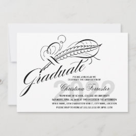 Invitación Guion Pluma de Ave Graduación