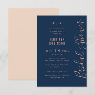 Invitación Guión presupuestario Moderna ducha de novia Rosa m