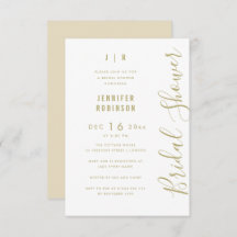 Guión presupuestario Moderno ducha de novia blanco