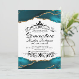 Invitación Guión Quinceañera Agate Turquesa Foto 15