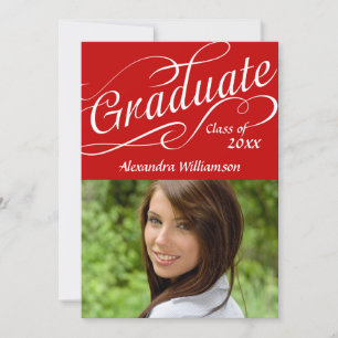 Invitación Guión realmente rojo y revoltijo celebra la gradua