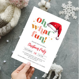 Invitación Guión retro lindo Oh qué Navidades divertidos Fies