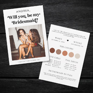 Invitación Guión retro serás mi propuesta de dama de honor