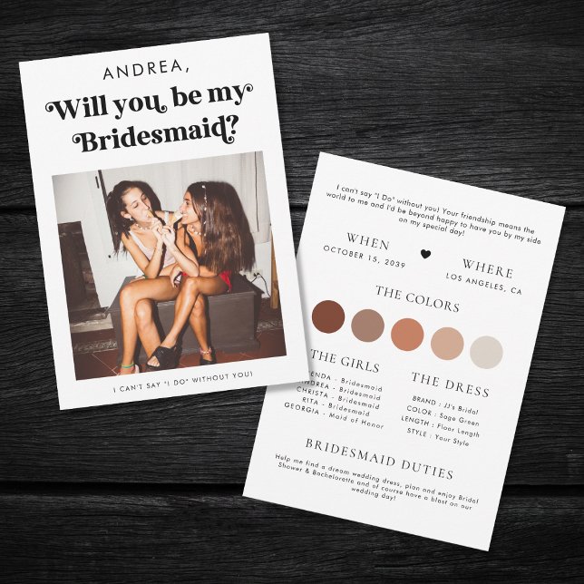 Invitación Guión retro serás mi propuesta de dama de honor (Subido por el creador)