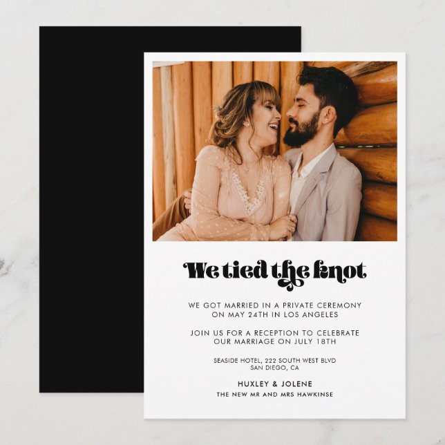 Invitación Guión retro vintage (Anverso / Reverso)