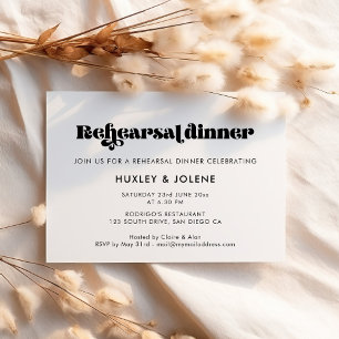 Invitación Guión retro vintage Cena de ensayo