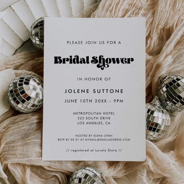 Invitación Guión retro vintage Ducha de novia (Subido por el creador)