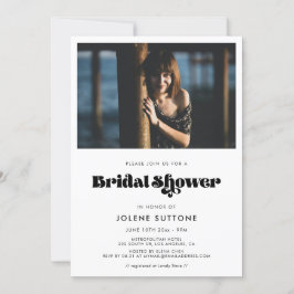Invitación Guión retro vintage ducha de novia foto