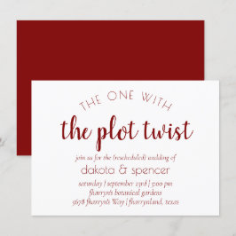 Invitación Guión rojo simple | Uno con Boda Plot Twist