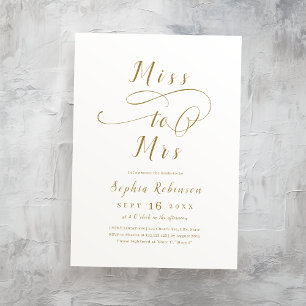 Invitación Guión romántico de señorita a señora para ducha de