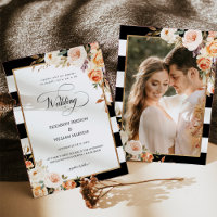 Guión romántico Terracotta Floral Photo Boda
