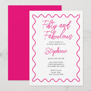 Invitación Guión rosa cincuenta y fabuloso