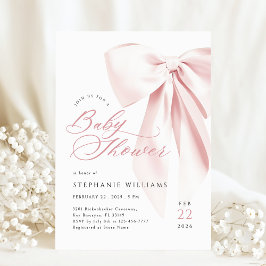 Invitación Guión rosado para Baby Shower